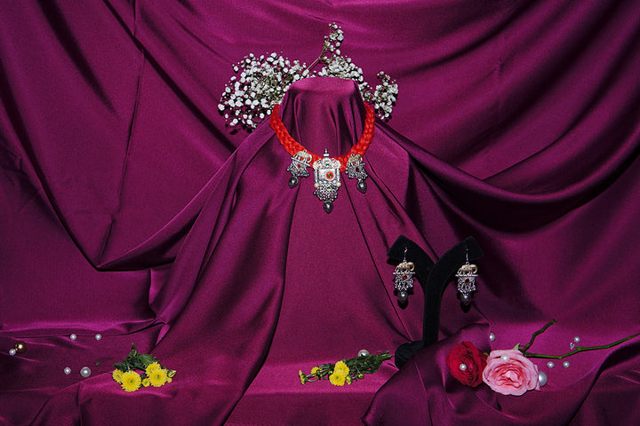 Nidhivan Braided Temple Silver Necklace