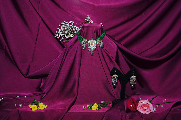 Nidhivan Braided Temple Silver Necklace