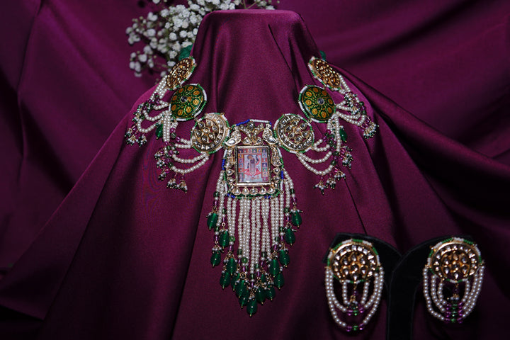Manohar Temple Polki Necklace