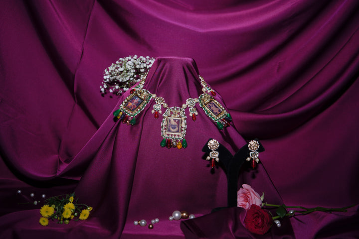 Kanaka Durga Jadau Kundan Temple Necklace