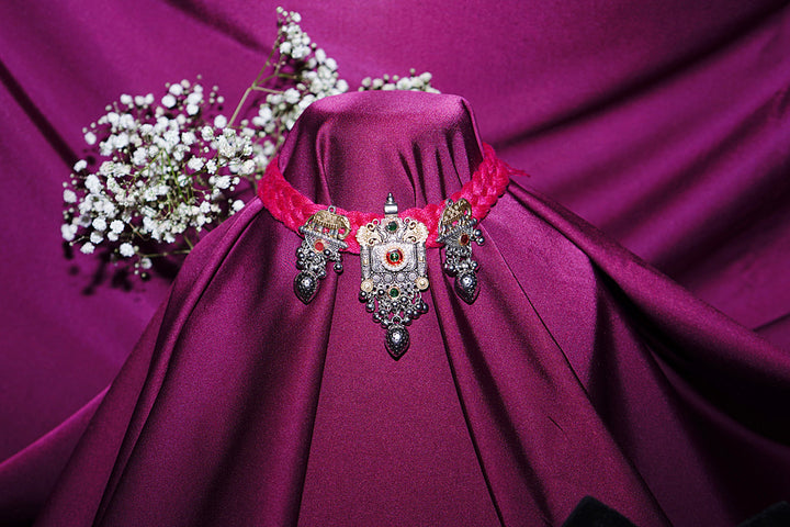 Nidhivan Braided Temple Silver Necklace