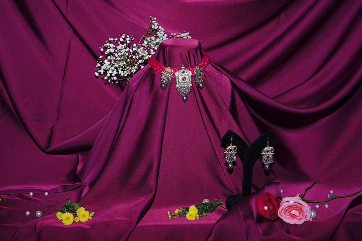 Nidhivan Braided Temple Silver Necklace