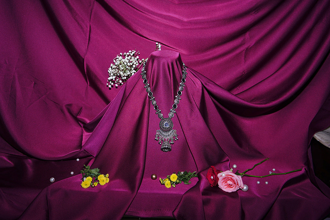 Dhara Shakti Gujarati Silver Necklace