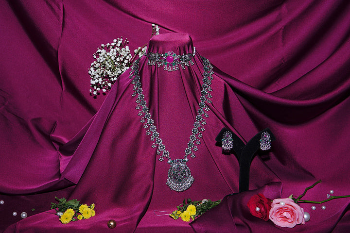 Muralidhara Silver Gujarati Choker Necklace