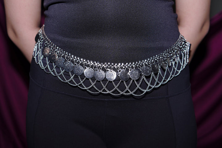 Kusha Coins Layered Banjara Silver Kamarbandh