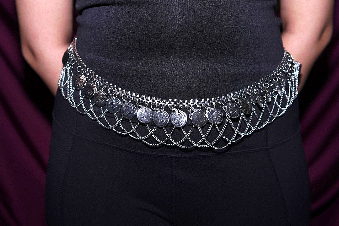 Kusha Coins Layered Banjara Silver Kamarbandh