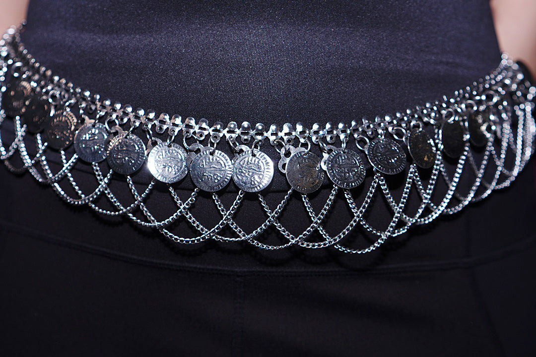 Kusha Coins Layered Banjara Silver Kamarbandh