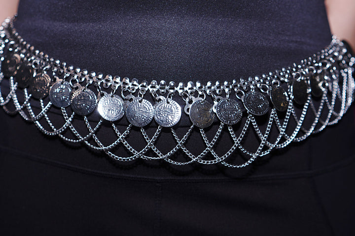 Kusha Coins Layered Banjara Silver Kamarbandh