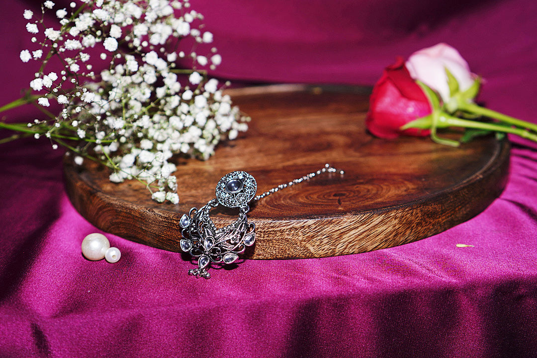 Mahagauri Silver Bodla Drop Maangtika