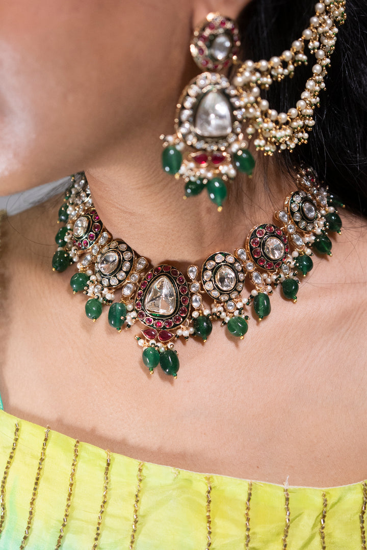 Zyra Temple Multicolored Bridal Necklace