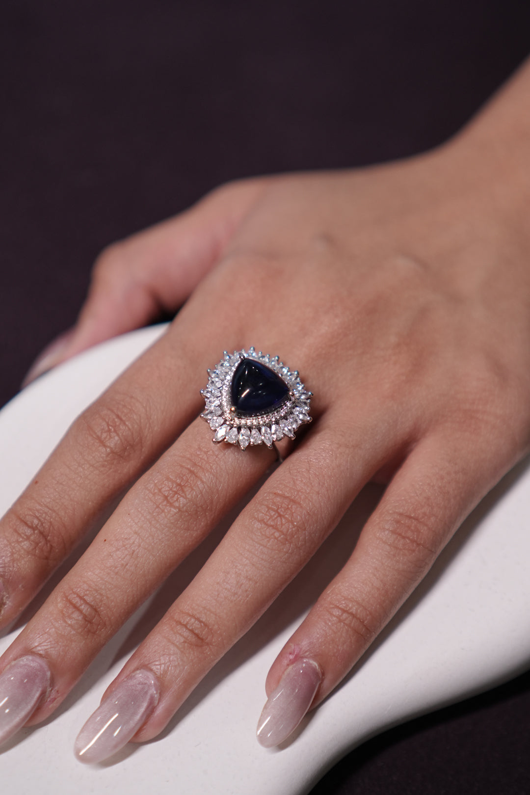 Rivera Blue Sapphire Diamond Pear Ring