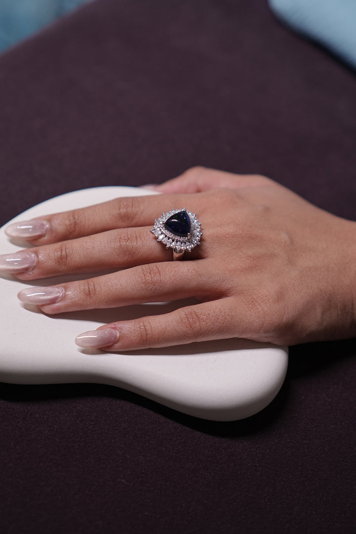 Rivera Blue Sapphire Diamond Pear Ring