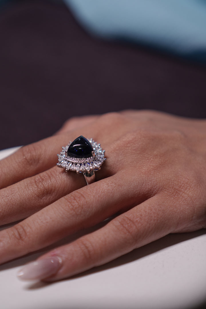 Rivera Blue Sapphire Diamond Pear Ring