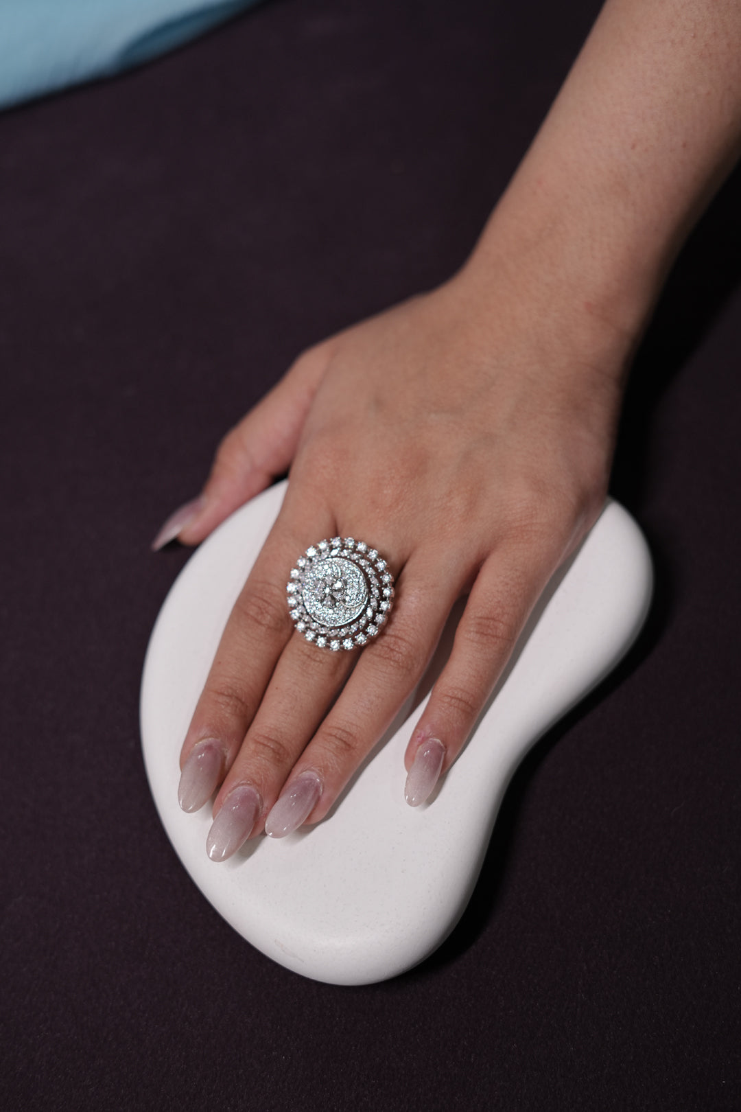 Avon Floral Diamond Adjustable Ring