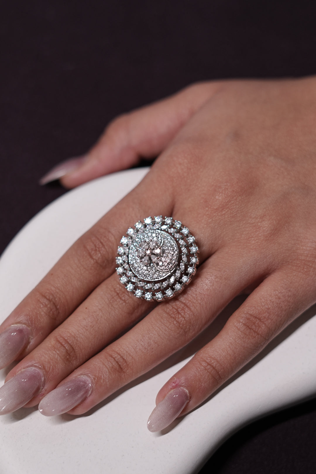 Avon Floral Diamond Adjustable Ring