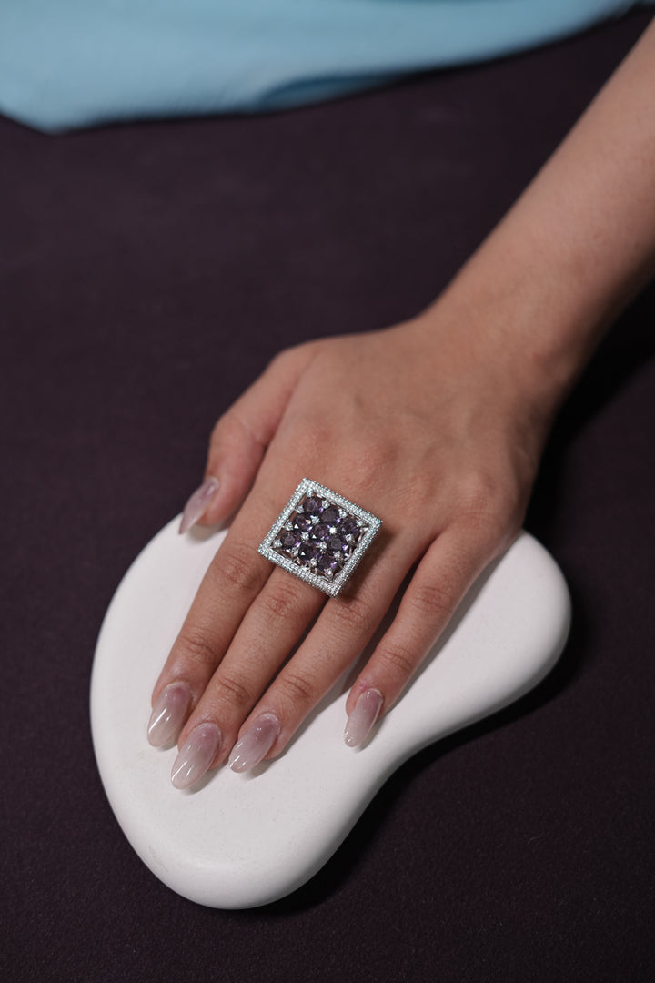 Pryve Diamond Square Ring