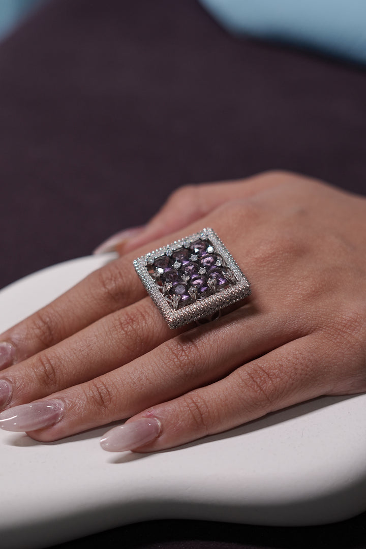 Pryve Diamond Square Ring