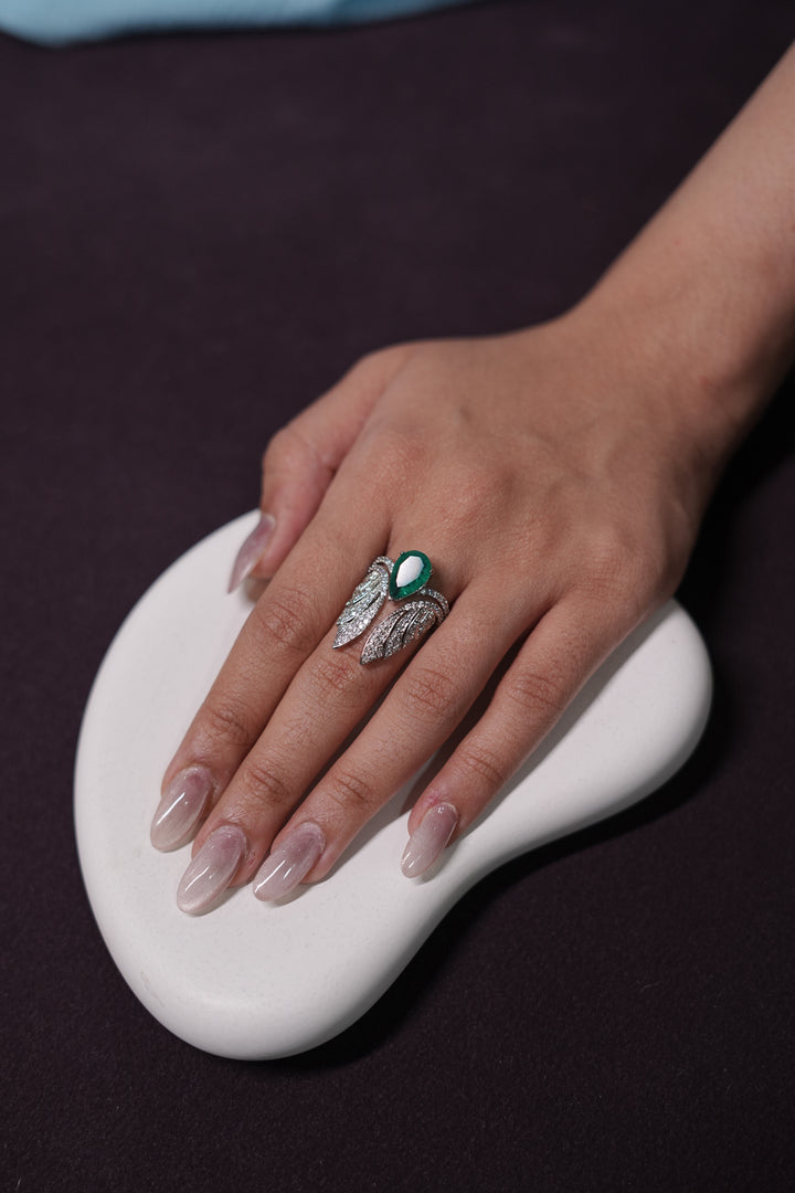Wings Of Grace Emerald Ring