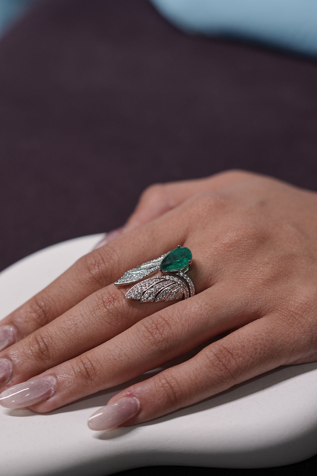 Wings Of Grace Emerald Ring