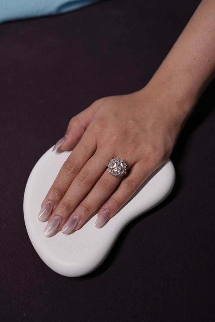 Himavan Diamond Crystal Ball Ring