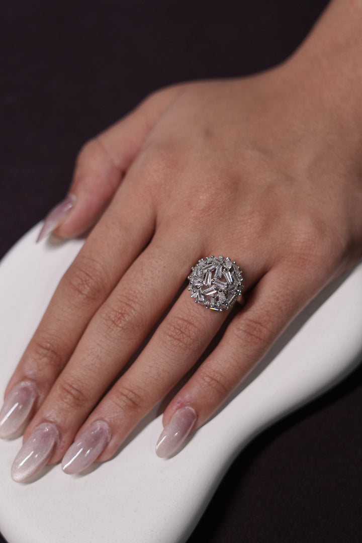 Himavan Diamond Crystal Ball Ring