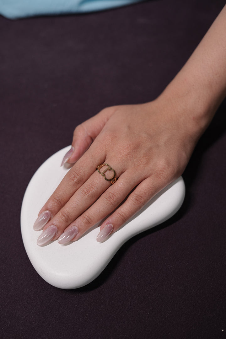 Golden Letter Adjustable Ring