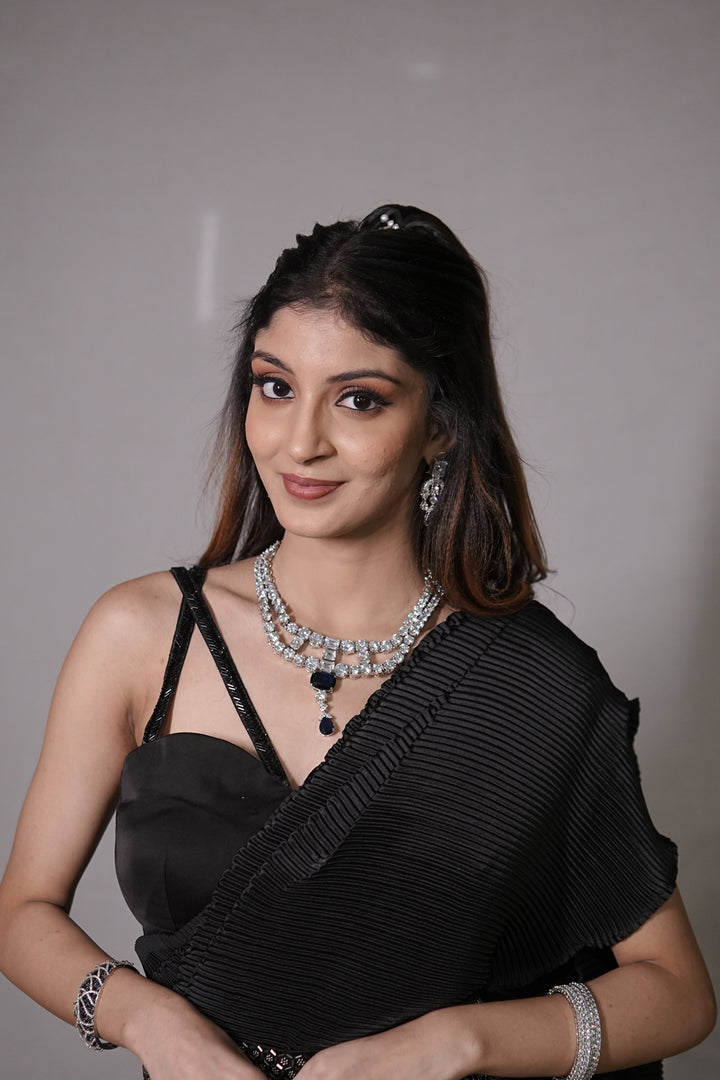 Deep Blue Shyama Cocktail Diamond Necklace