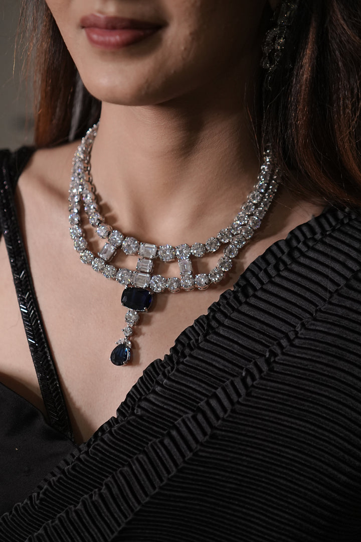 Deep Blue Shyama Cocktail Diamond Necklace