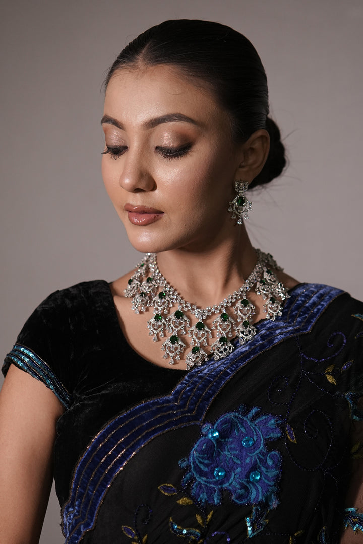 Peacock Feather Cocktail Diamond Necklace