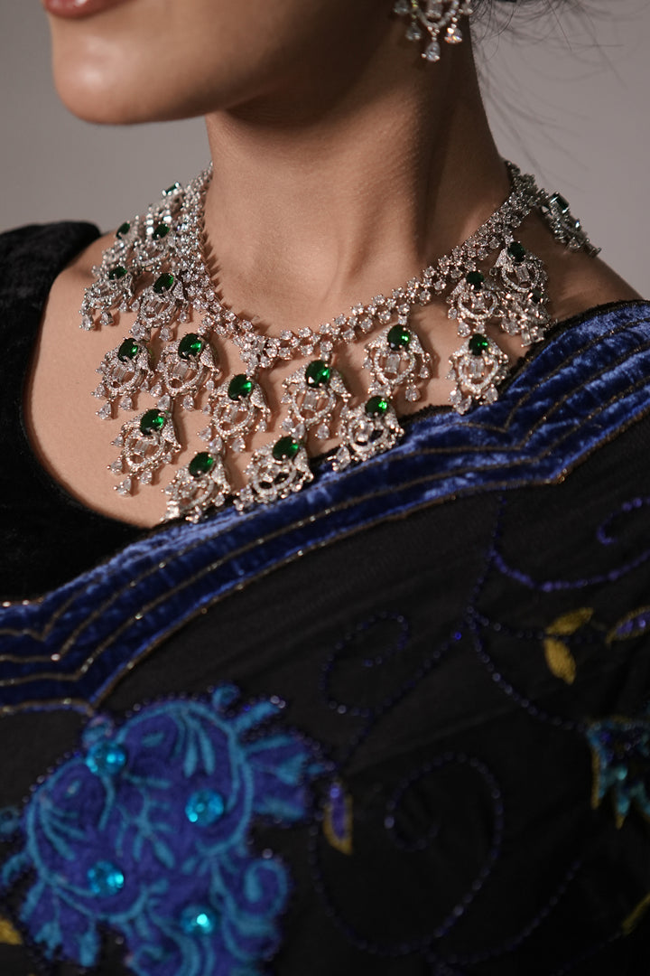 Peacock Feather Cocktail Diamond Necklace