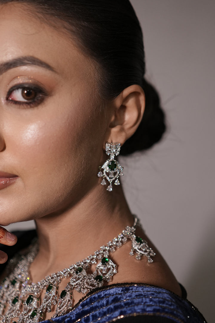 Peacock Feather Cocktail Diamond Necklace