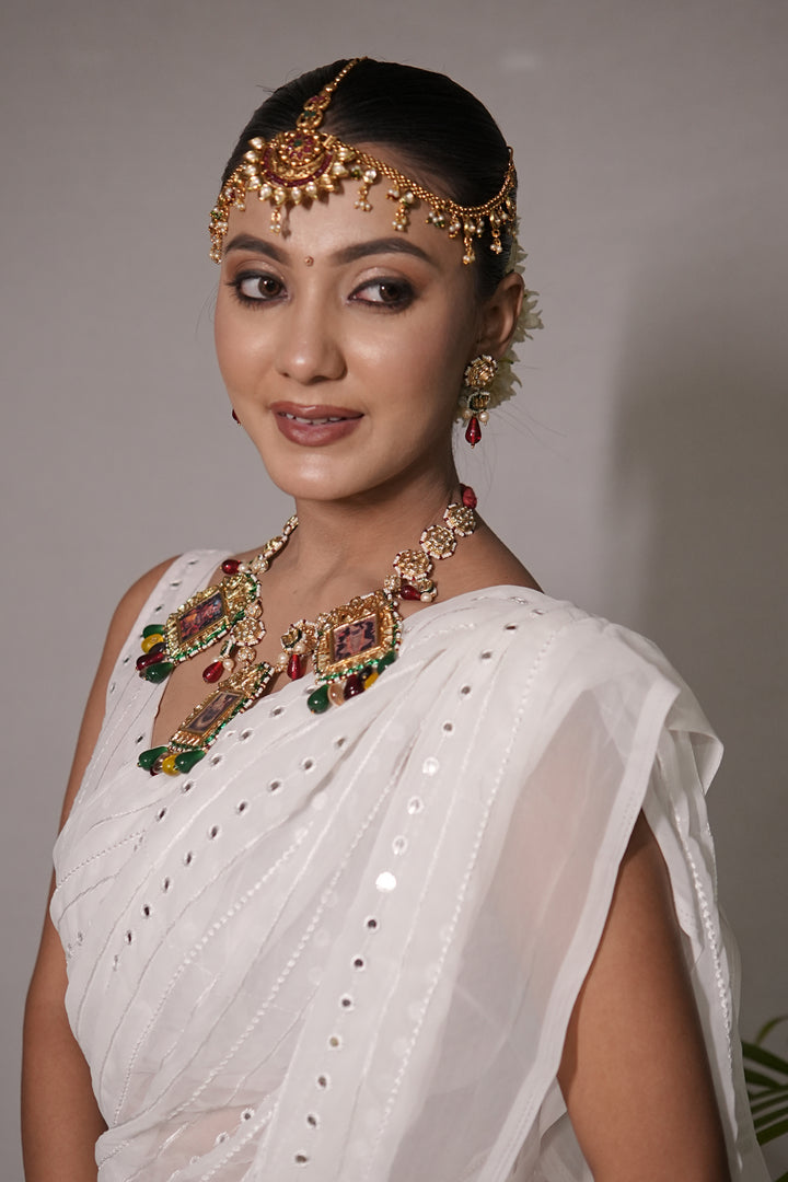 Kanaka Durga Jadau Kundan Temple Necklace