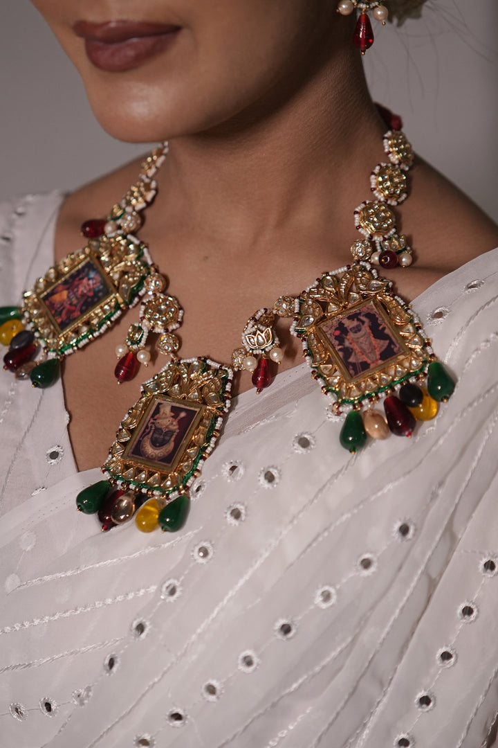 Kanaka Durga Jadau Kundan Temple Necklace