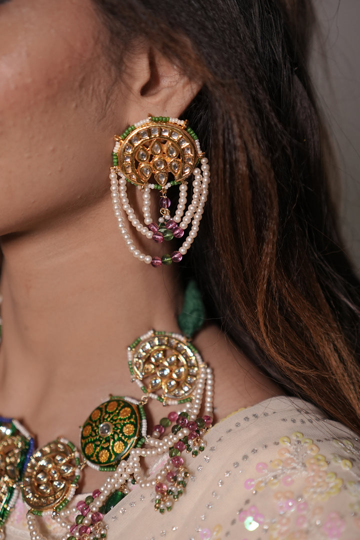 Manohar Temple Polki Necklace