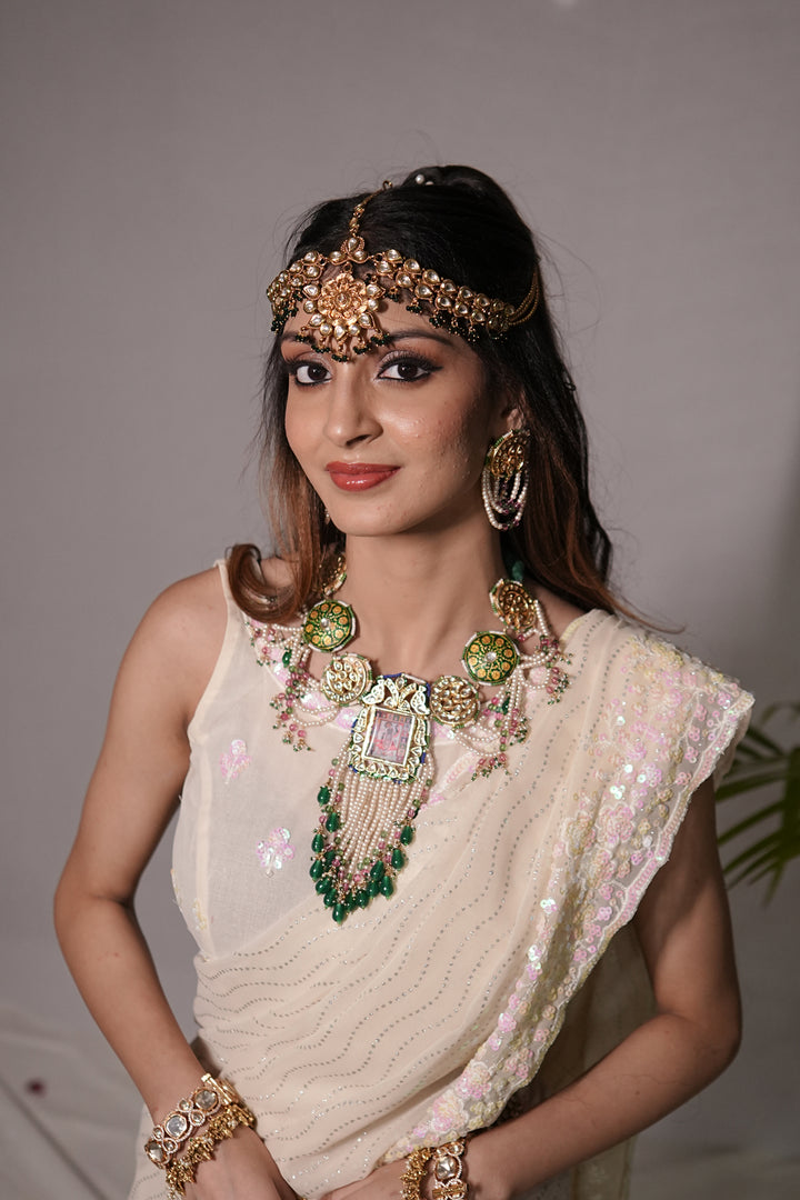 Manohar Temple Polki Necklace