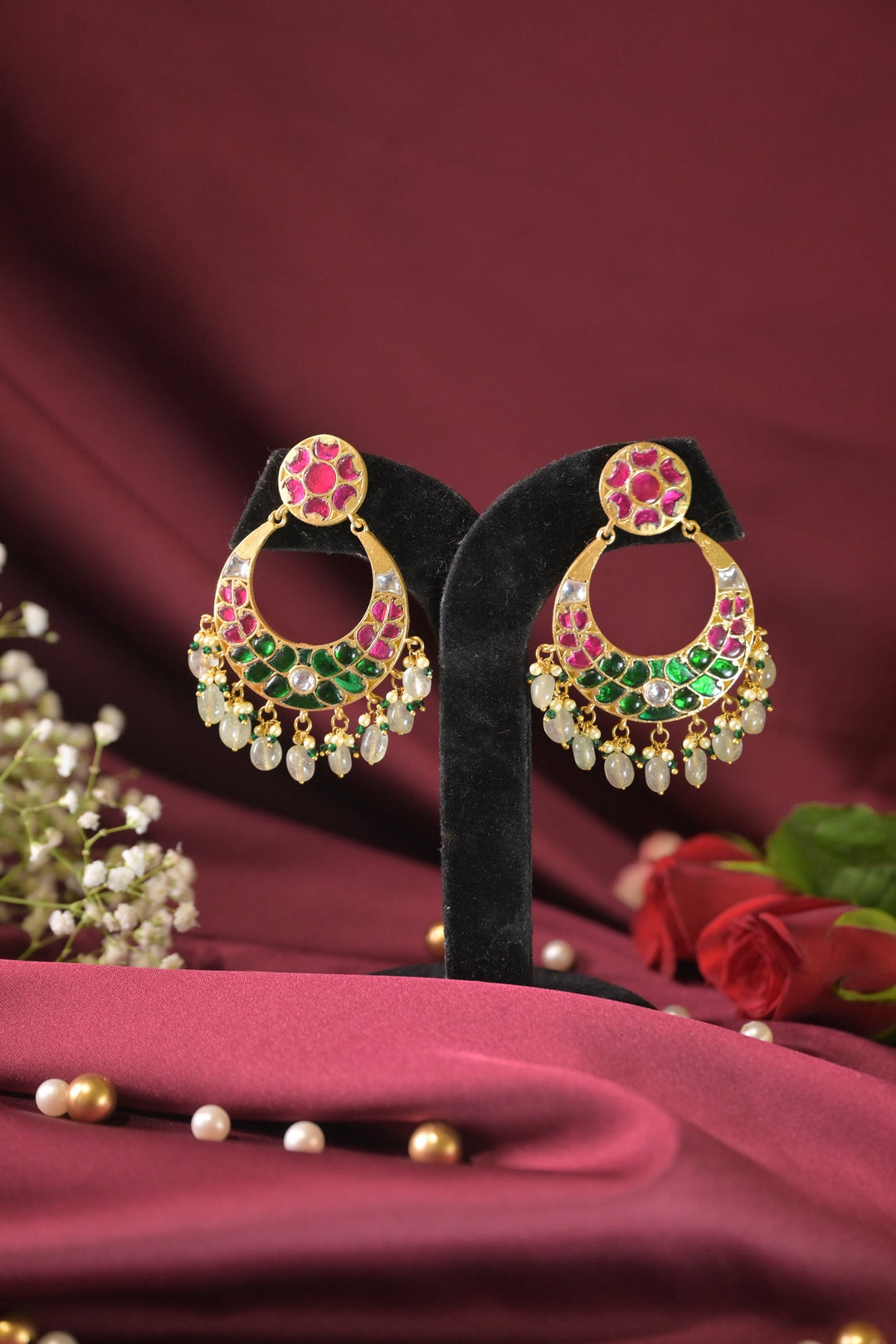 Samraagi Jadau Traditional Chaandbali Earrings