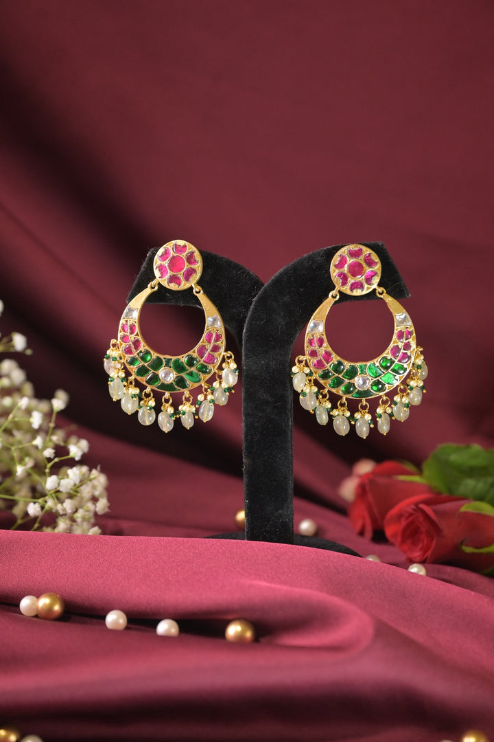RajLaxmi Jadau Traditional Chaandbali Earrings