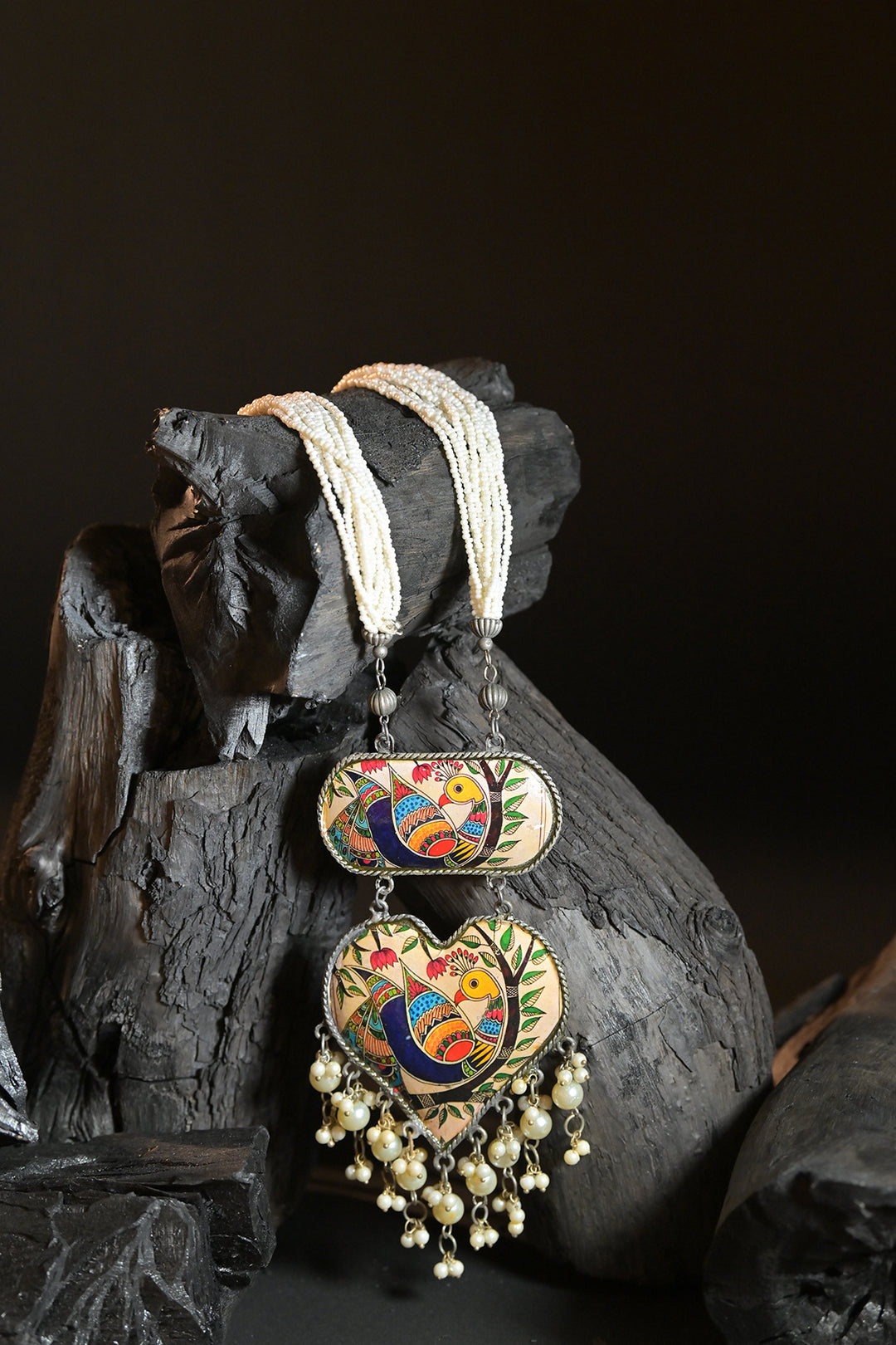 Madhubani Mayura Silver Necklace