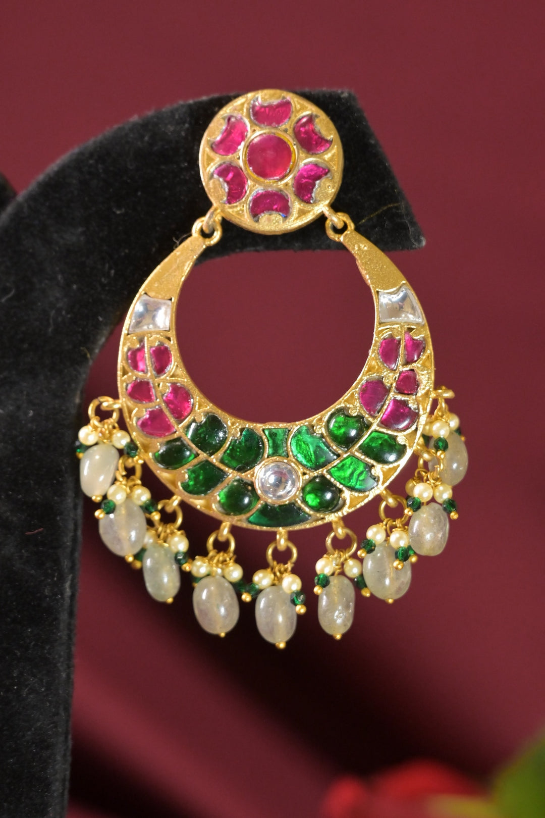 Samraagi Jadau Traditional Chaandbali Earrings