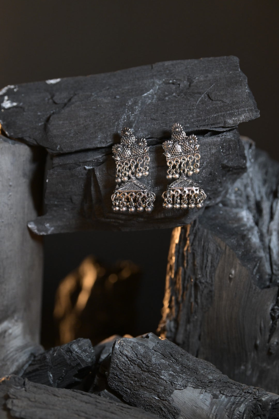 Durgashri Silver Jhumka Earrings