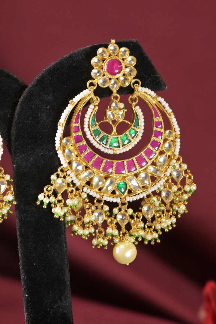 Heer Traditional Multicolored Chandbali Earrings