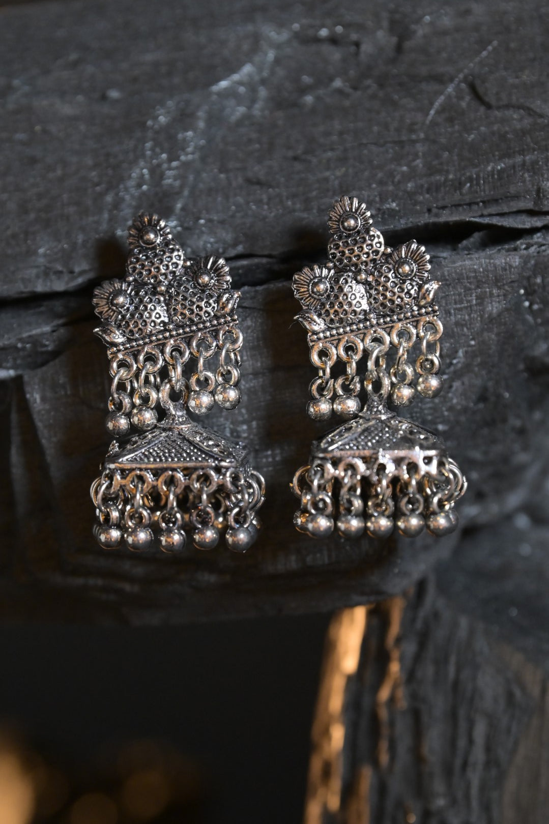 Durgashri Silver Jhumka Earrings