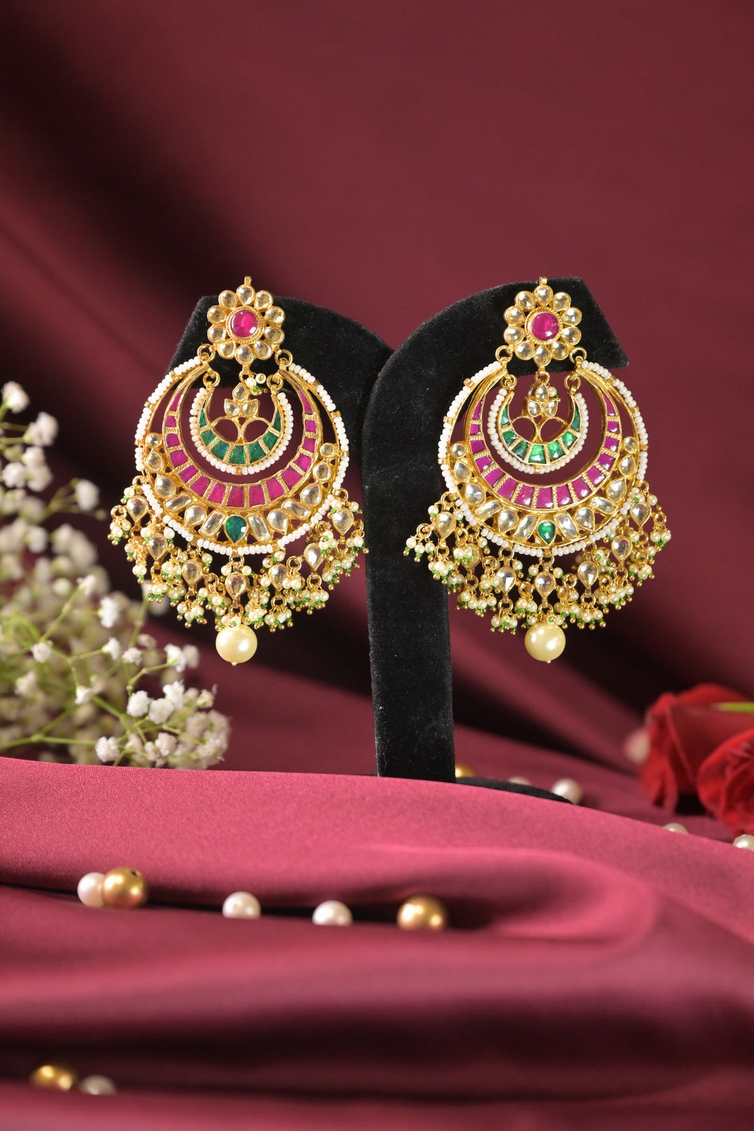 Heer Traditional Multicolored Chandbali Earrings