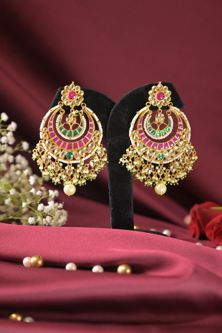 Heer Traditional Multicolored Chandbali Earrings