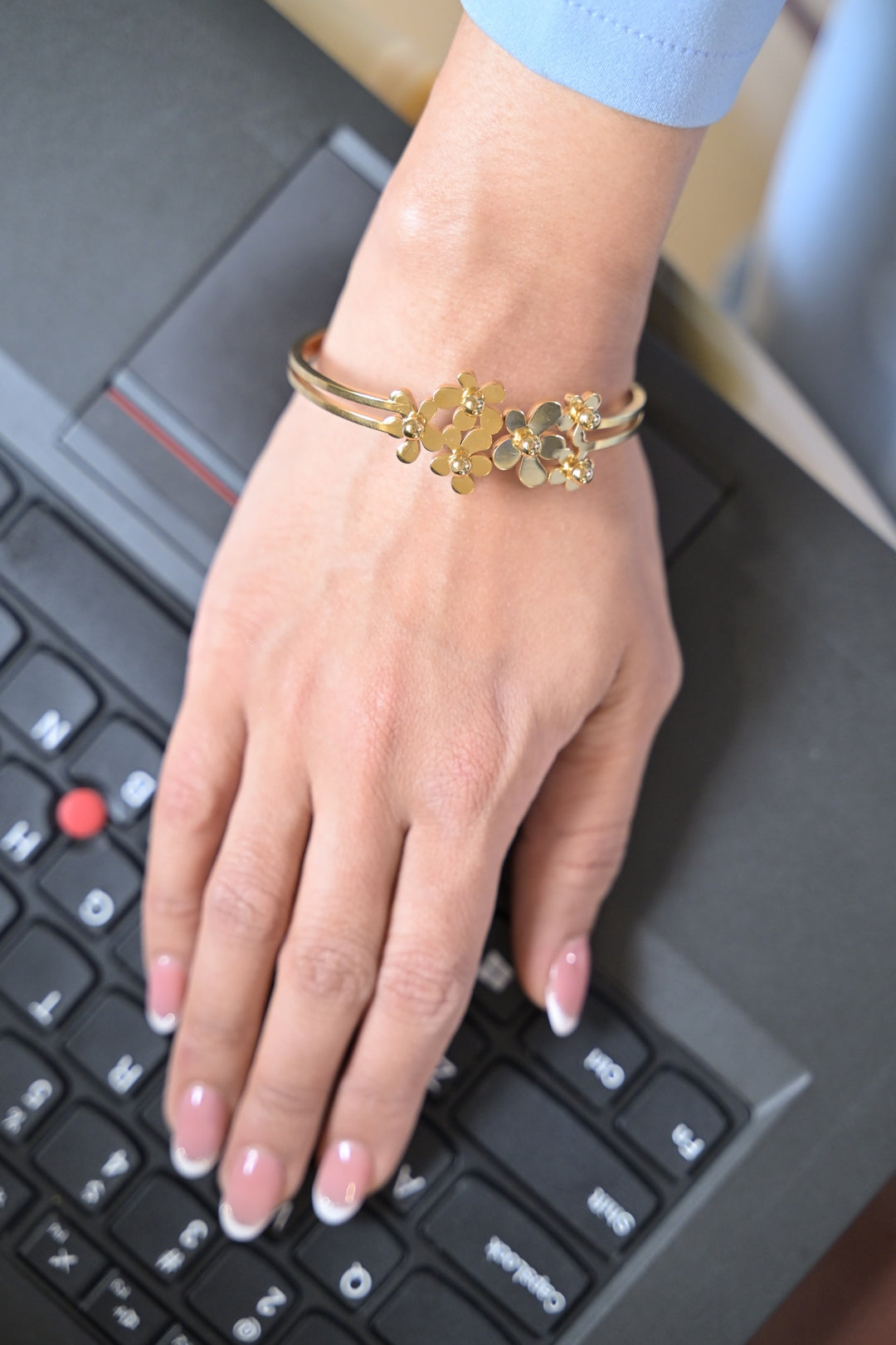 Flower Golden Adjustable Bracelet