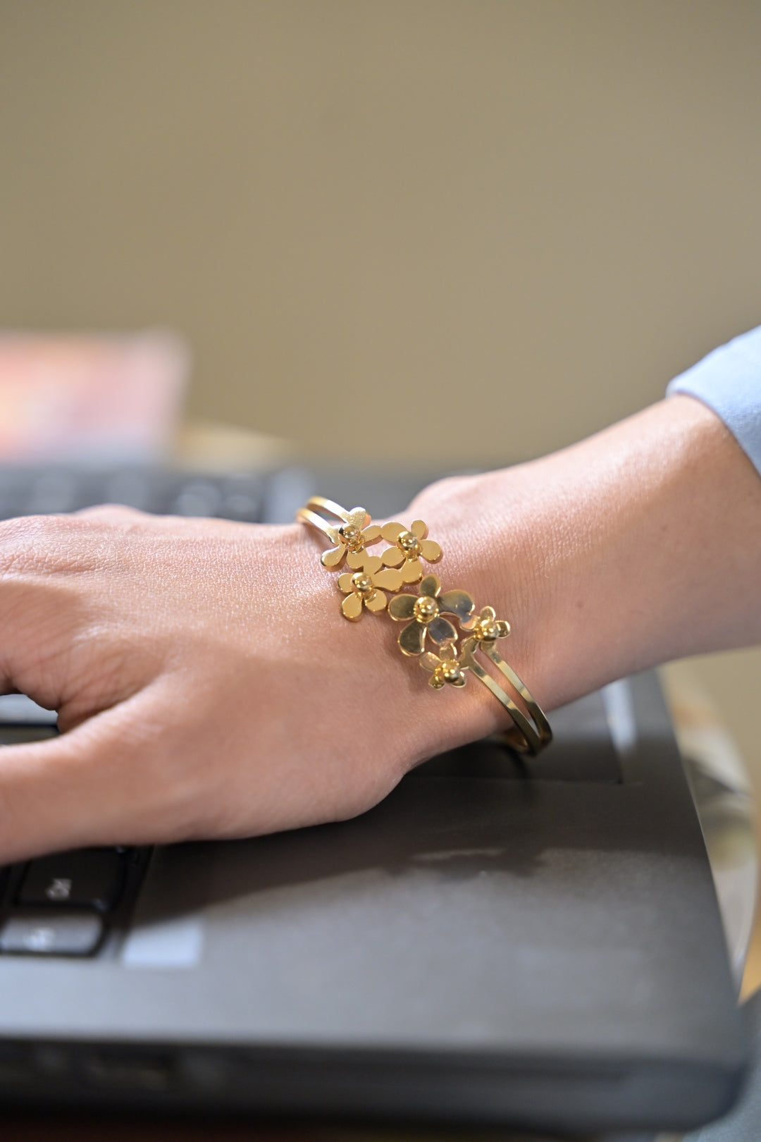 Flower Golden Adjustable Bracelet