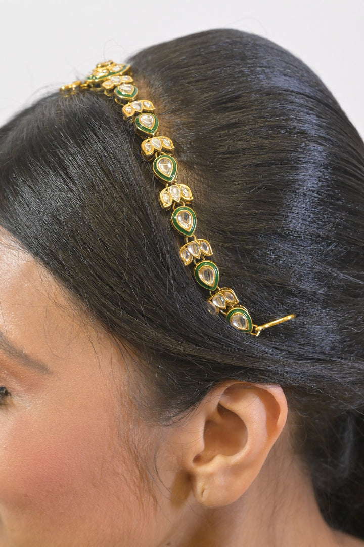 Meenakshi Green Kundan Sheeshpatti