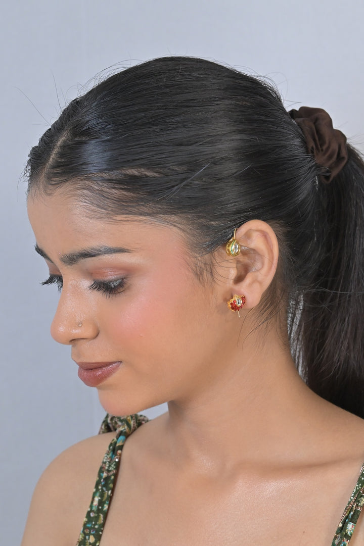 Sindoori Kamal Ear Cuff Earring