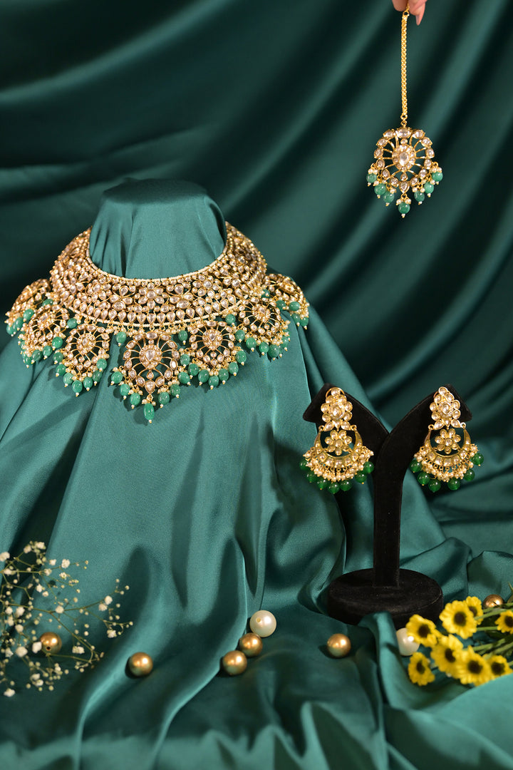 Rani Kanari Mint Green Kundan Bridal Necklace