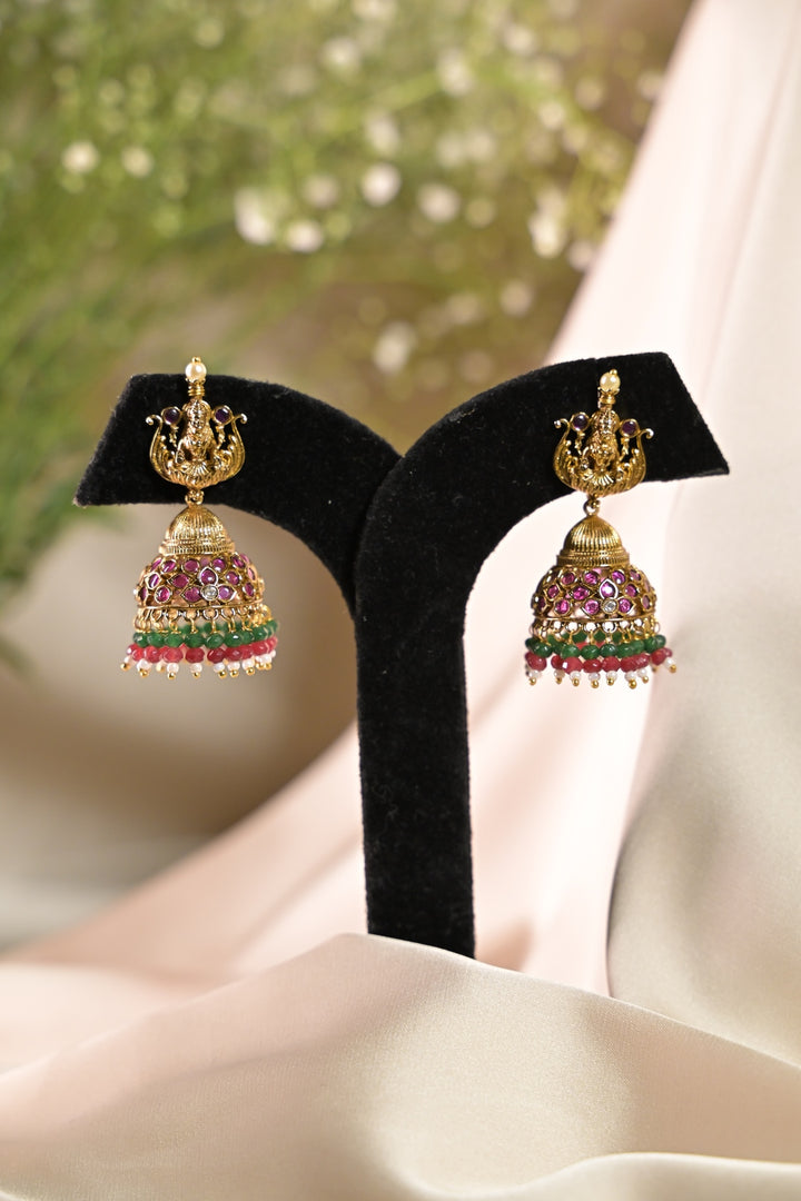 Vaibhavi Laxmi White Temple Long Necklace